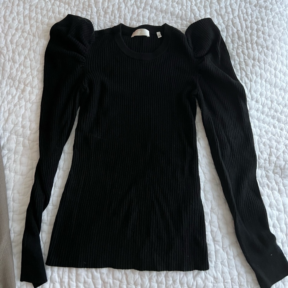 7 for all mankind puff sleeve sweater top - Picture 2 of 3